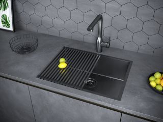 Мойка кухонная Paulmark Next PM215844-GM воронёная сталь